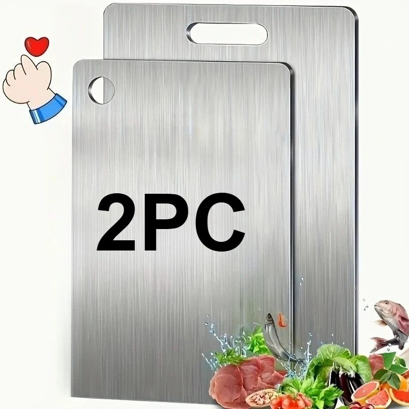 Heavy Equipment Bucket - 2pcs Stainless Steel Cutting Board Set