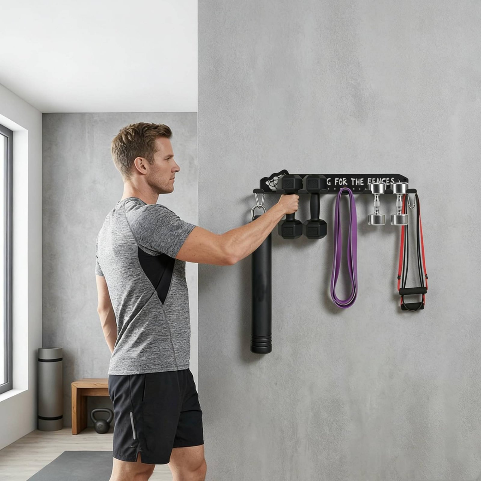 Heavy Equipment In - 8 Hook Sports Equipment Rack Heavy