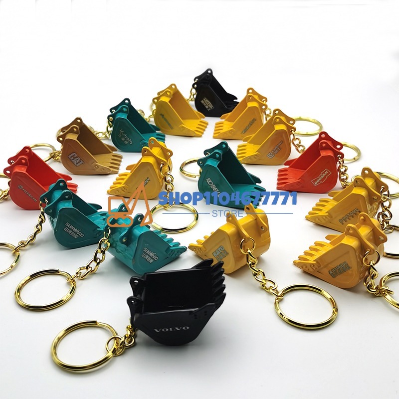 Heavy Equipment Key Ring - With Bucket Key Chain for Kobelco