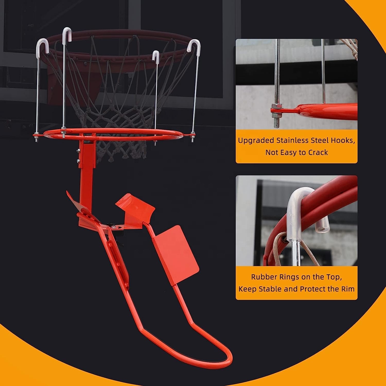 Heavy Equipment In - Heavy-Duty Steel Basketball Return Attachment Hoop