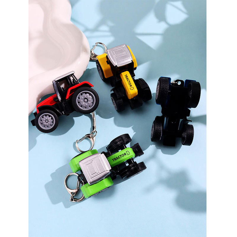 Heavy Equipment Key Ring - Funny Creative Colorful Resin Tractor Keychain