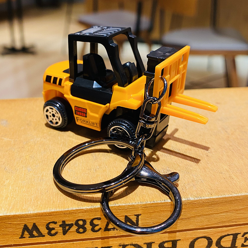 Heavy Equipment Key Ring - Mini Excavator Keychain Lightweight Key Ring