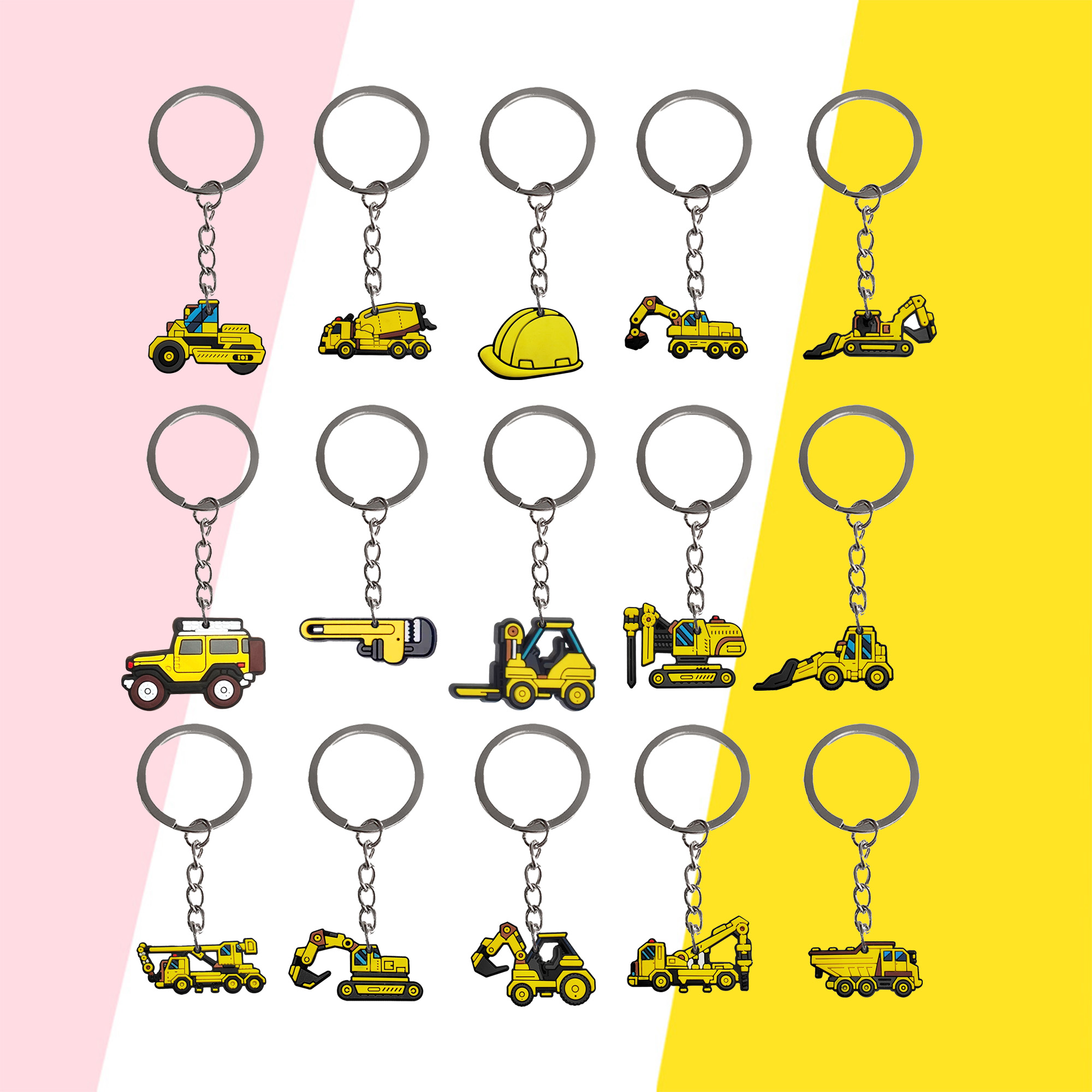 1PCS Keychain Cartoon Engineer - огляд і ціна Heavy Equipment Key Ring