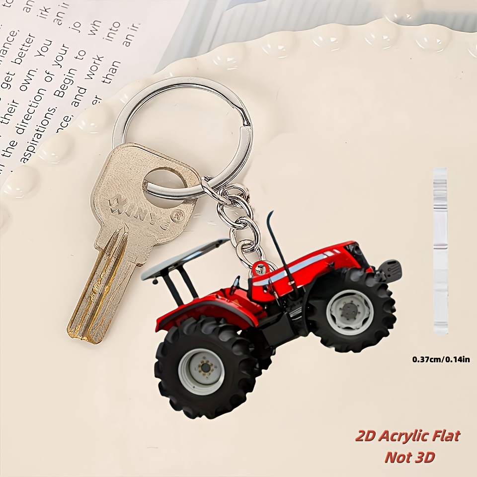 Vibrant Red Tractor Keychains  - огляд і ціна Heavy Equipment Key Ring