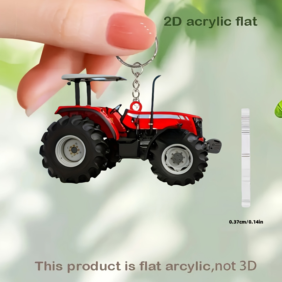 Vibrant Red Tractor Keychains  - огляд і ціна Heavy Equipment Key Ring