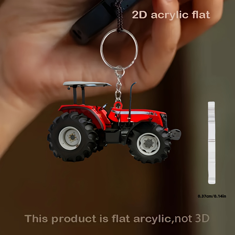 Vibrant Red Tractor Keychains  - огляд і ціна Heavy Equipment Key Ring